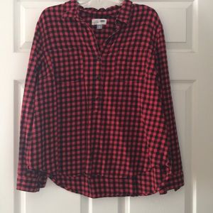 3 button long sleeve flannel